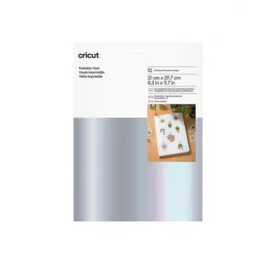 CRICUT 2010365 YAZDIRILABİLİR VİNİL 21X29.7CM 10 SAYFA GÜMÜŞ